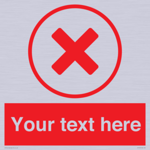 Custom red background, red cross in circle sign